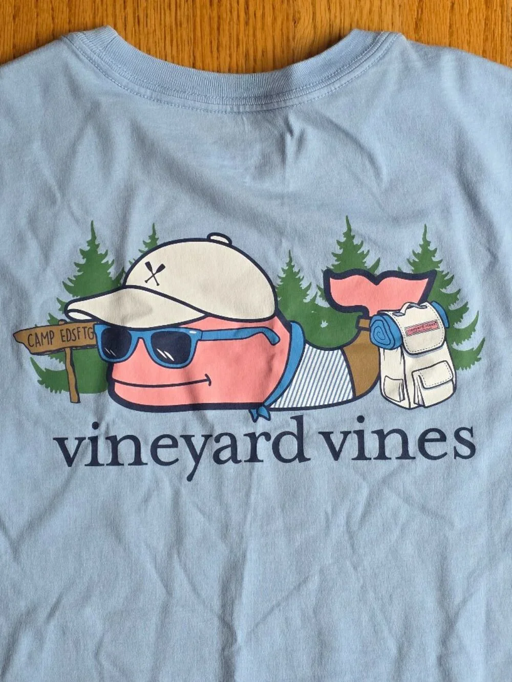 Vineyard Vine's Light Blue Whale T-Shirt | Large 16 | Short Sleeve Camping NEW